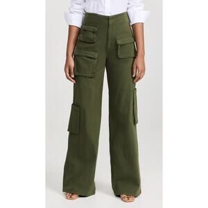 Afrm 'Maxwell' Green Wide Leg Cargo Pants Size 25